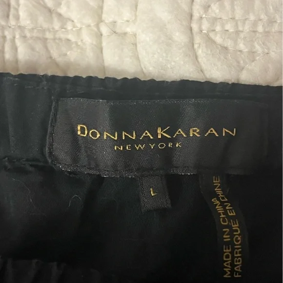 Donna Karan  Black 100% Cotton Shark Bite Hem Bubble Skirt, drawstring, Large - Picture 4 of 10